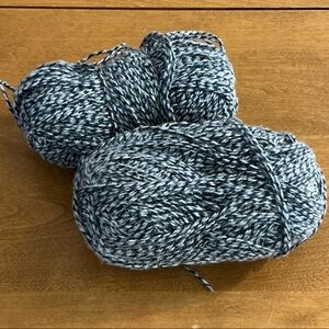 Soft Navy and White Marled Yarn - Home Accents
